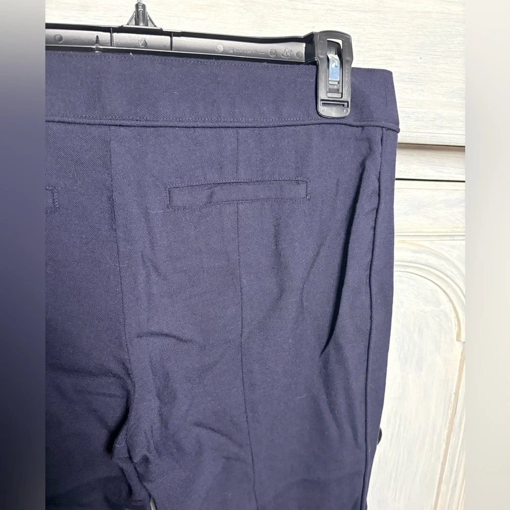 Tory Burch Navy Vania Wool Side Zip Slim Dress Pants Office Quiet Luxury Classic